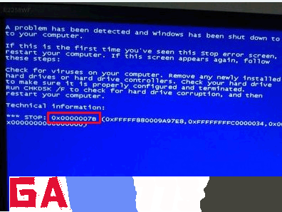系统蓝屏提示代码0x000007b故障