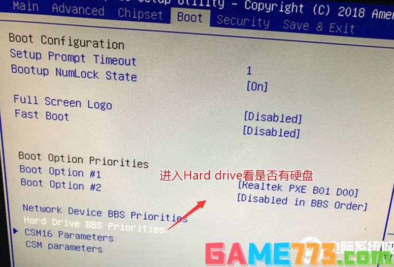 进入hrad drive bbs priorities选项看硬盘是否关闭