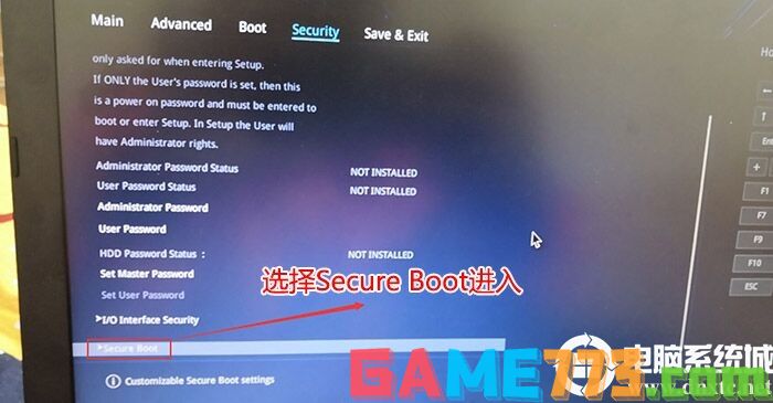 选择secure Boot回车进入