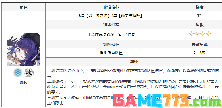 崩坏星穹铁道有哪些角色 全角色搭配推荐