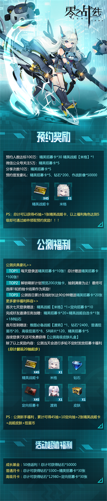 二次元休闲卡牌养成《零之战线》今日上线!八大活动助力登顶