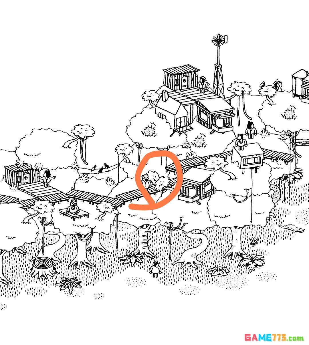 《隐藏的家伙》第一章森林树屋村图文攻略